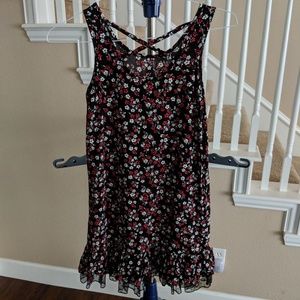 Beautees BLK floral tunic/dress ruffle bottom (12)